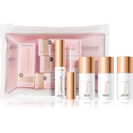 

Makeup Revolution Набор для ламинирования бровей с клеем для бровей, средством для подтяжки бровей, средством для фиксации бровей, средством для увлажнения бровей и 2 щеточками