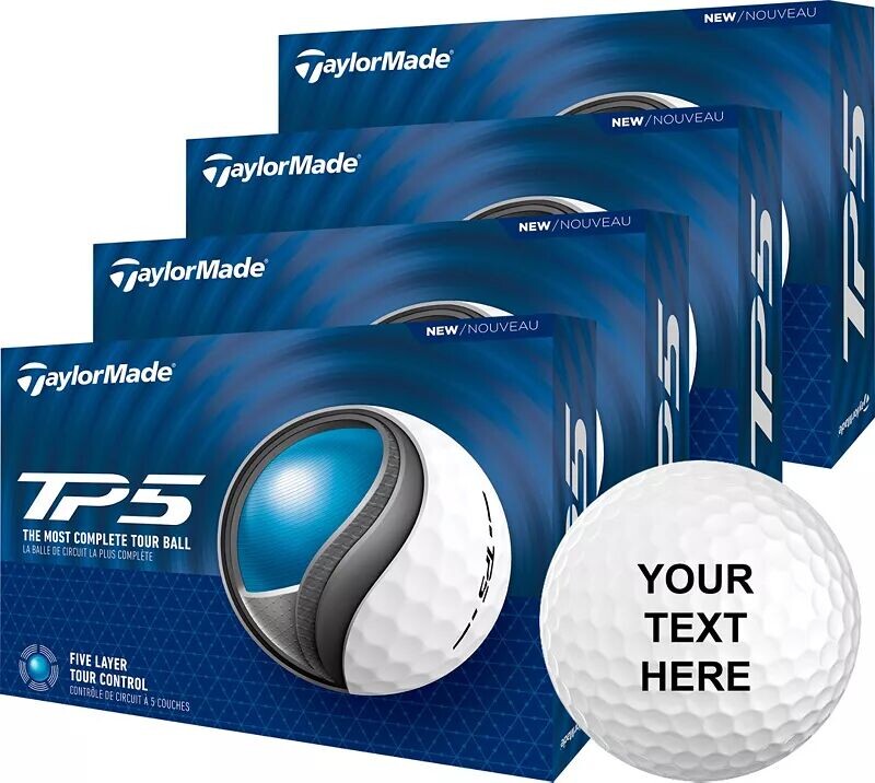 

Персонализированные мячи для гольфа TaylorMade 2024 TP5 — 4 дюжины