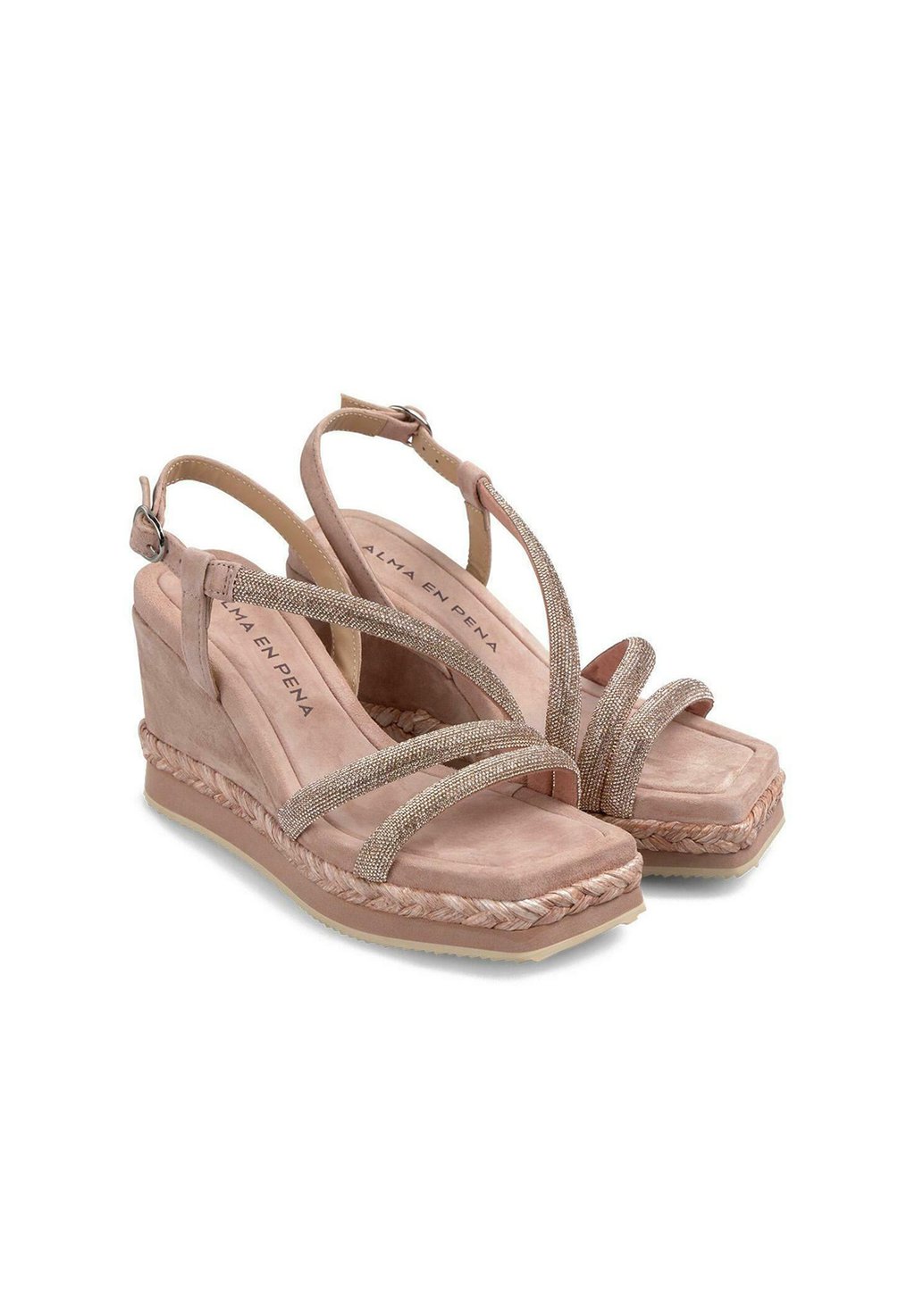 Босоножки на танкетке High heeled sandals Alma en Pena, цвет Rosa Jaspeado — фото 3