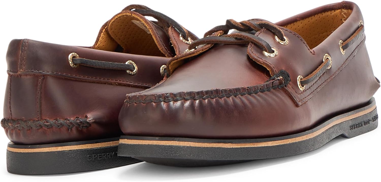 Мужские золотистые аутентичные двухглазые сезонные кроссовки Sperry — фото 3