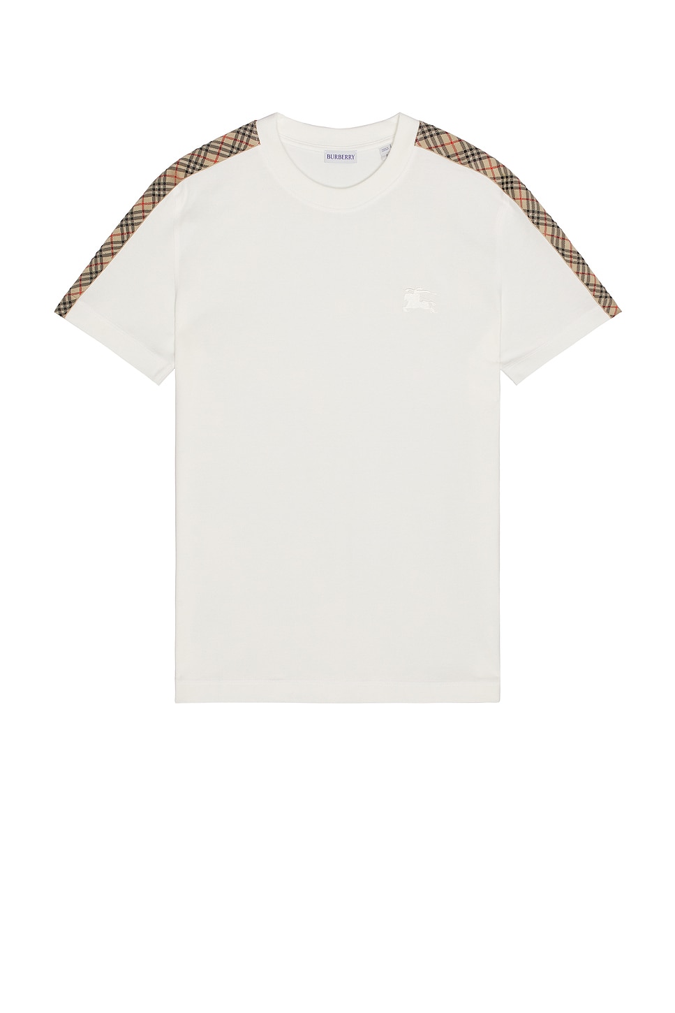 

Футболка с клетчатой лентой Burberry, Chalk