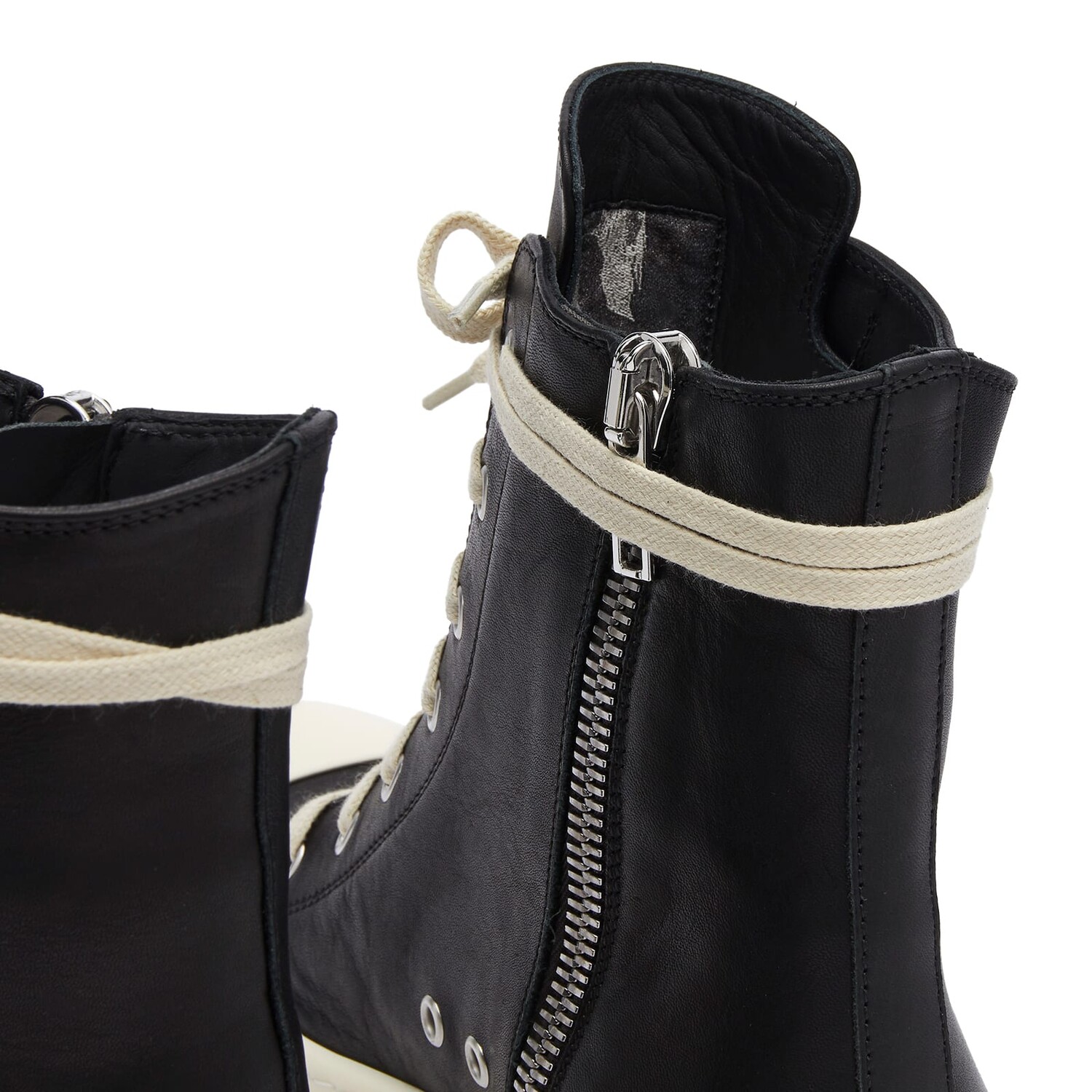 Кроссовки Rick Owens Hi Top Sneakers, цвет Black & Milk — фото 3