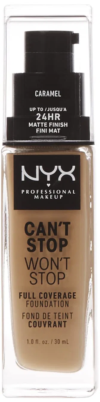 Матовая тональная основа «Can't Stop Won't Stop Full Coverage Foundation» от NYX Professional Makeup Nyx Professional Makeup, 15 Caramel