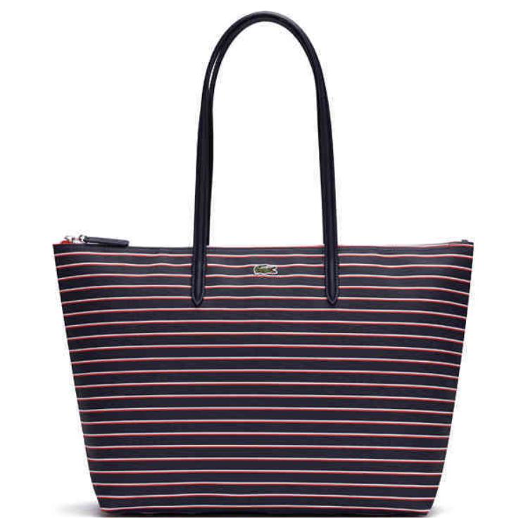 

LACOSTE Пластиковая хозяйственная сумка через плечо большого размера женская тёмно-синяя, Dark Blue