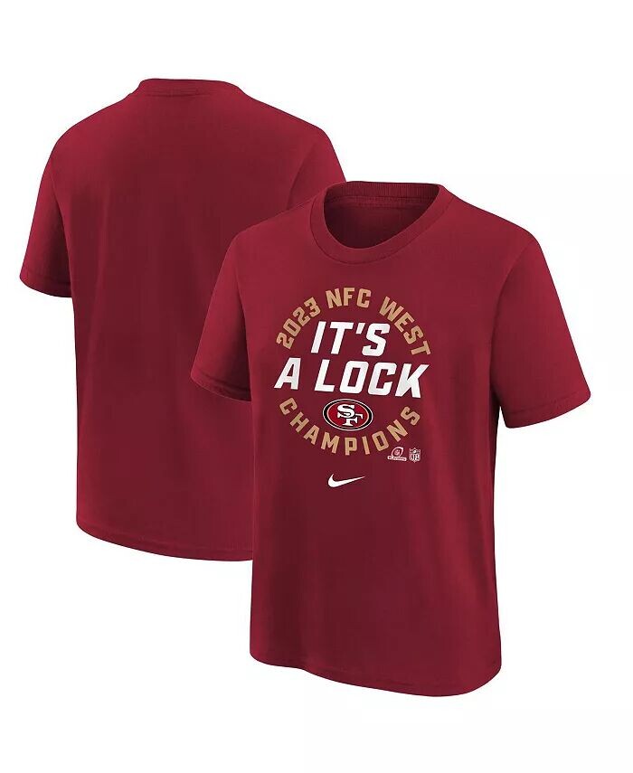 

Футболка Big Boys Scarlet San Francisco 49ers 2023 NFC West Division Champions Locker Room Trophy Collection Nike