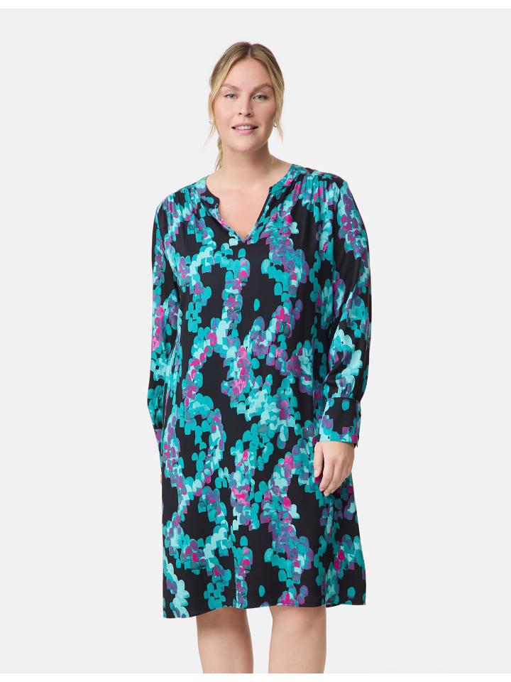 

Короткое платье SAMOON Langarm kurz, цвет black gemustert