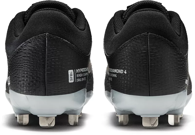 Женские софтбольные бутсы Nike Hyperdiamond 4 Pro Metal Fastpitch, цвет Black/Platinum — фото 4