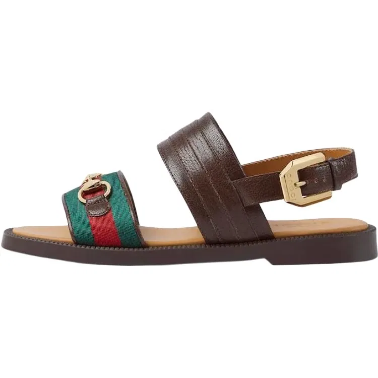 Сандалии GUCCI Horsebit Leather Low Top Brown Kids'