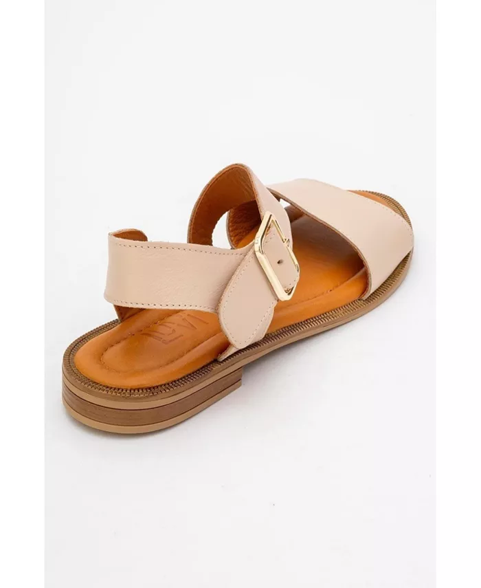 Кожаная сандалия Majesty (женская) Forever & Always Shoes, загар/бежевый — фото 4