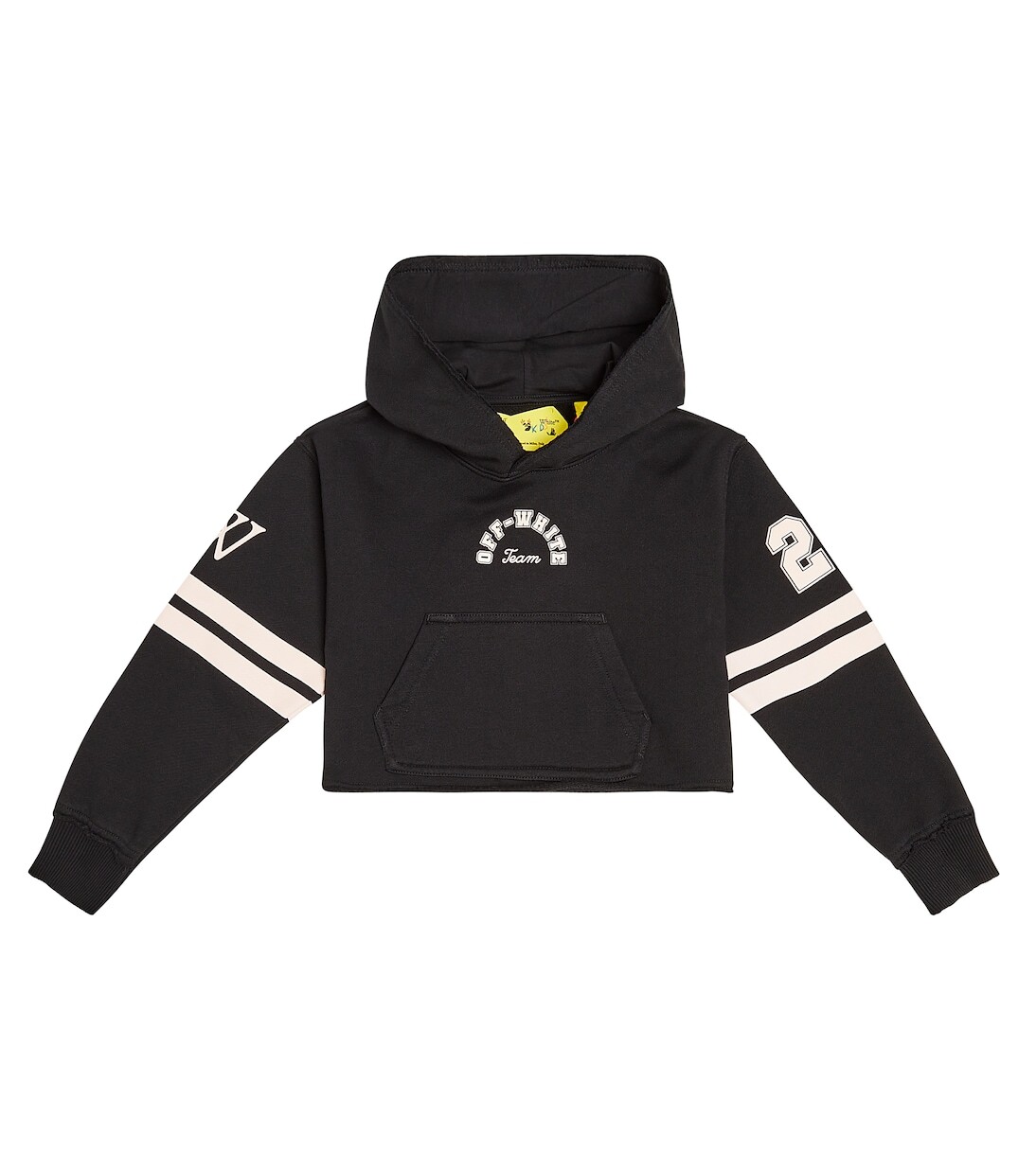 

Укороченное худи из хлопкового джерси team 23 Off-White Kids, черный