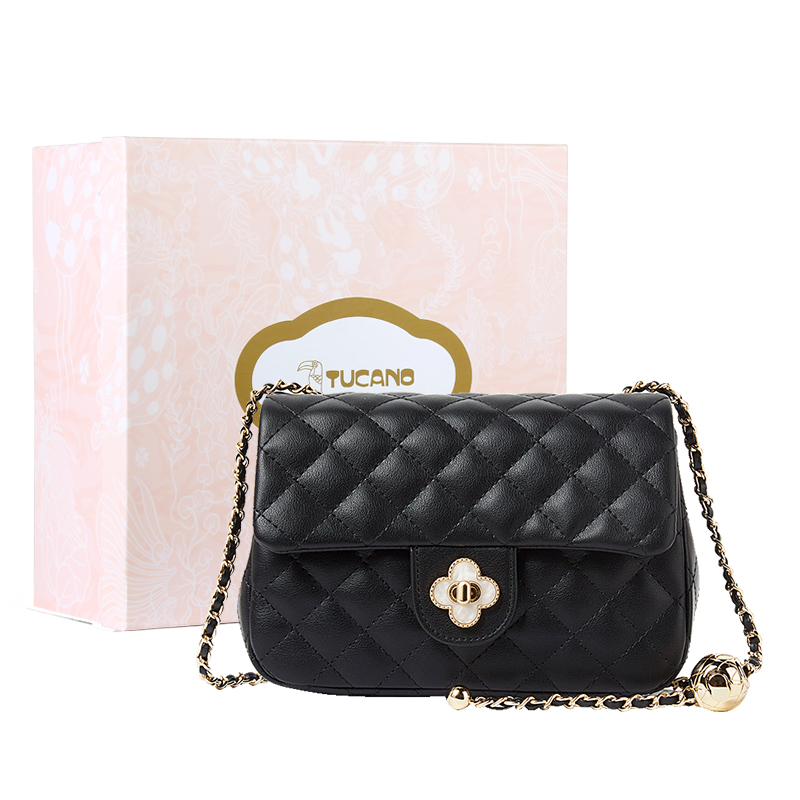 

Сумка кроссбод из искусственной кожи с аппликацией среднего размера женская Хепберн черный/экрю TUCANO, экрю W3