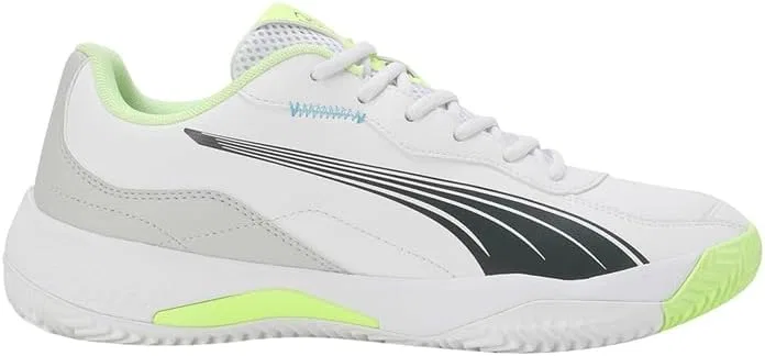 Теннисные кроссовки PUMA Nova Smash унисекс, Puma White Luminous Blue Fizzy Apple Shadow Gray — фото 3