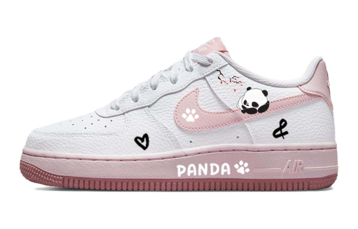 

Кроссовки для скейтбординга Air Force 1 женские низкие розовый/белый Nike