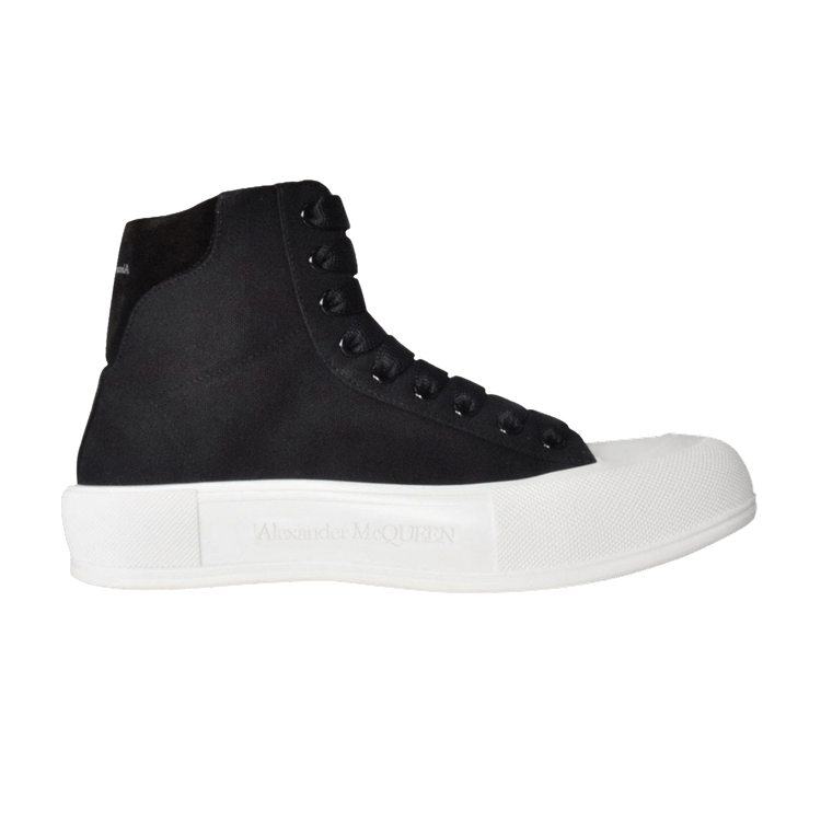 

Кроссовки Alexander McQueen Deck Plimsoll High 'Black White', черный