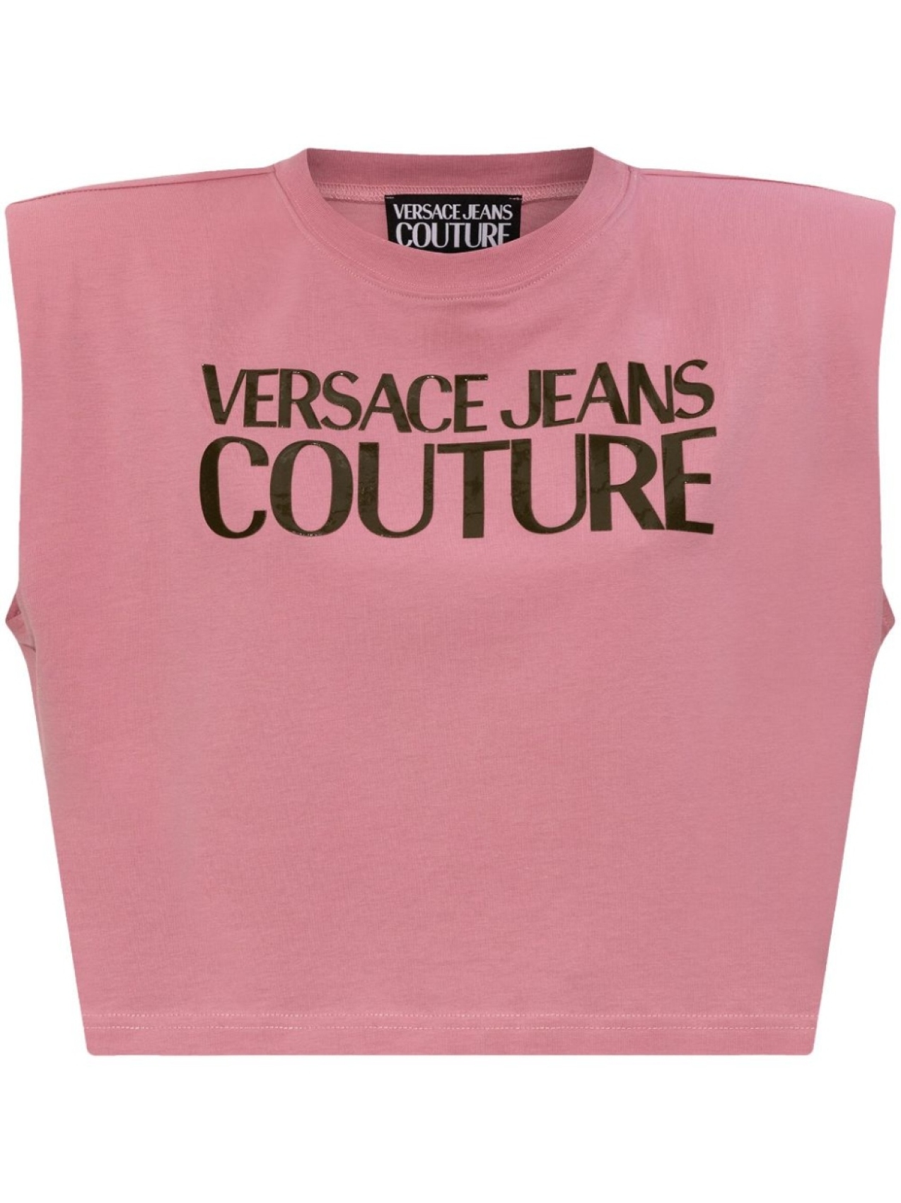 

Укороченный топ с логотипом Versace Jeans Couture, розовый