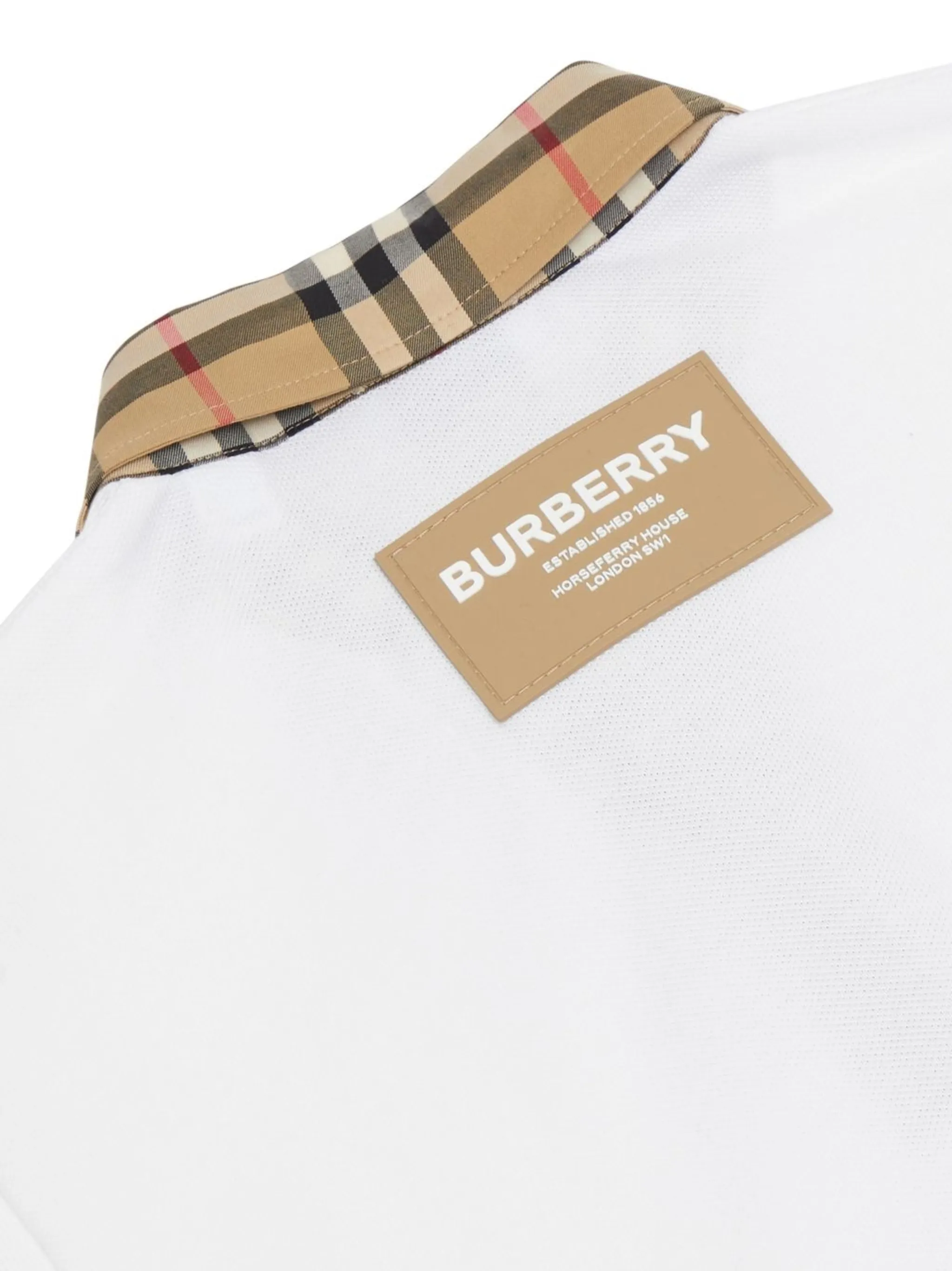 Платье с отделкой в клетку Vintage Check Burberry Kids, белый — фото 3