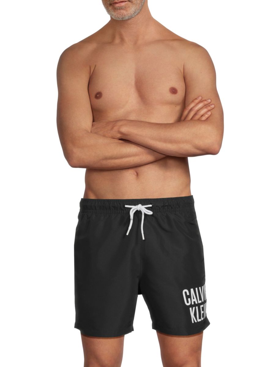

Плавки-шорты с логотипом и завязками Calvin Klein, черный