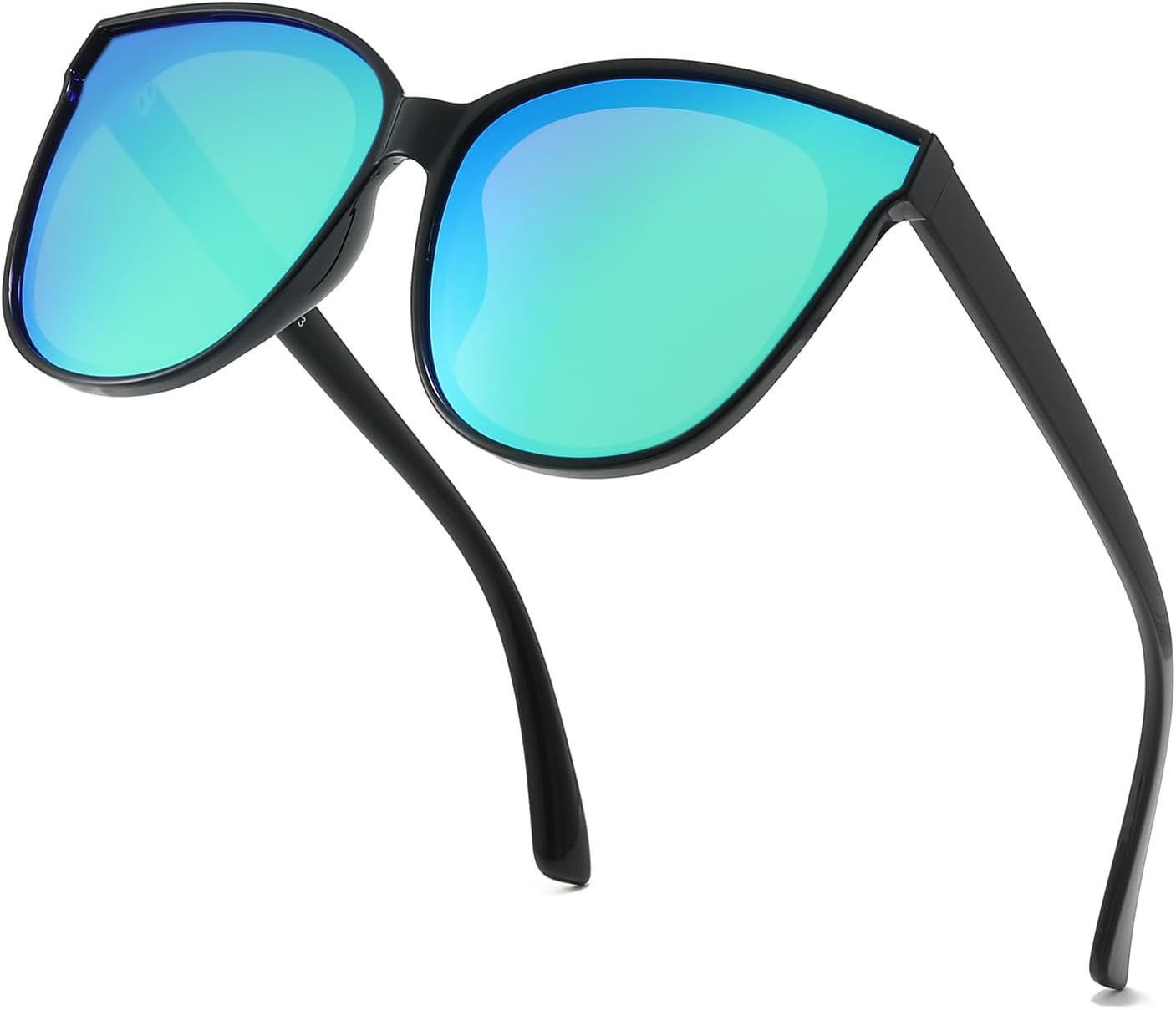 

Солнцезащитные очки HASFOX «Кошачий глаз» для женщин | Поляризованные очки с защитой от УФ-излучения для вождения | Легкий, увеличенный размер | Жесткий футляр, A06 Black Frame / Green Mirrored Lens