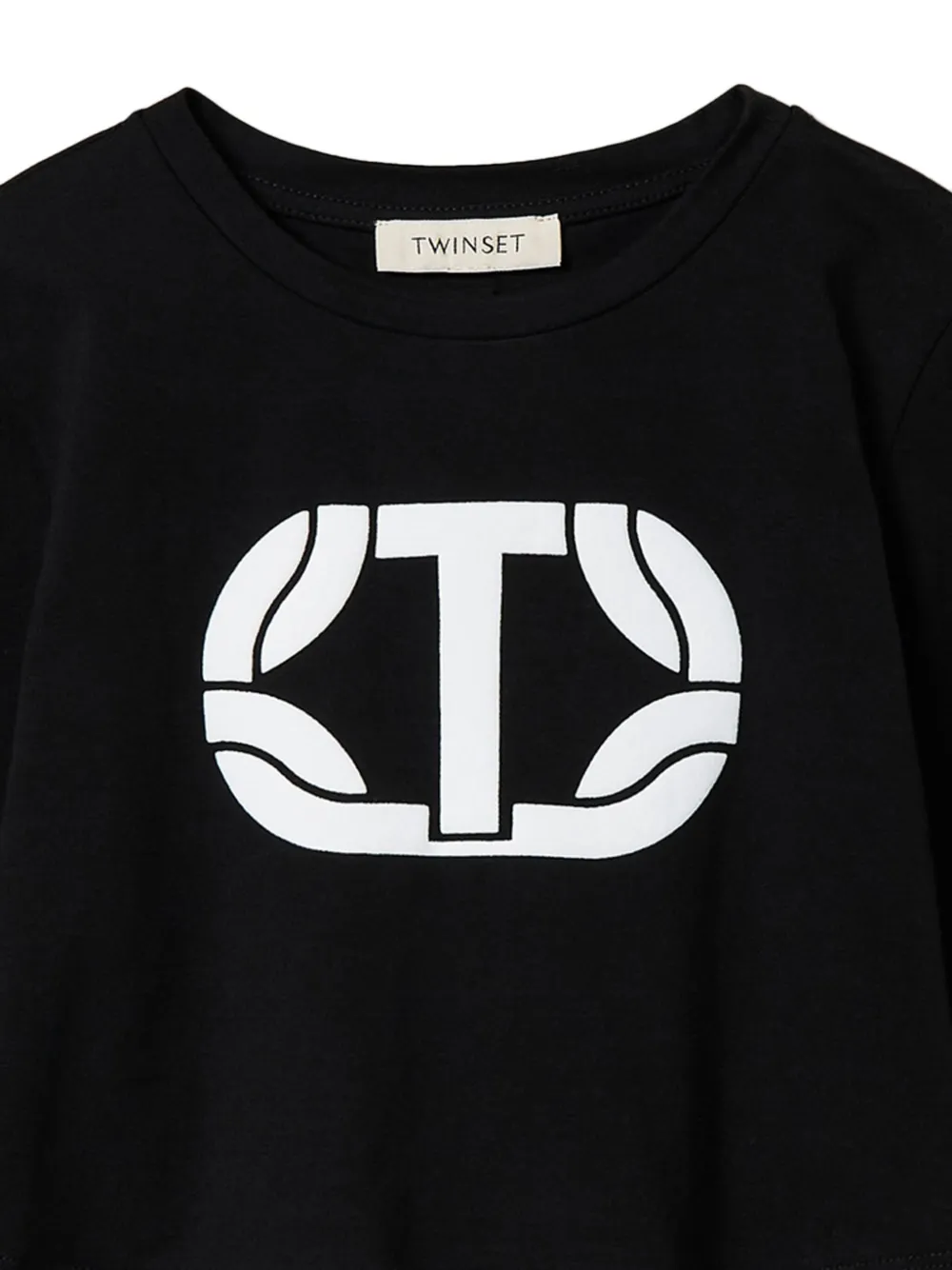 Укороченная футболка с логотипом TWINSET Kids, черный — фото 2