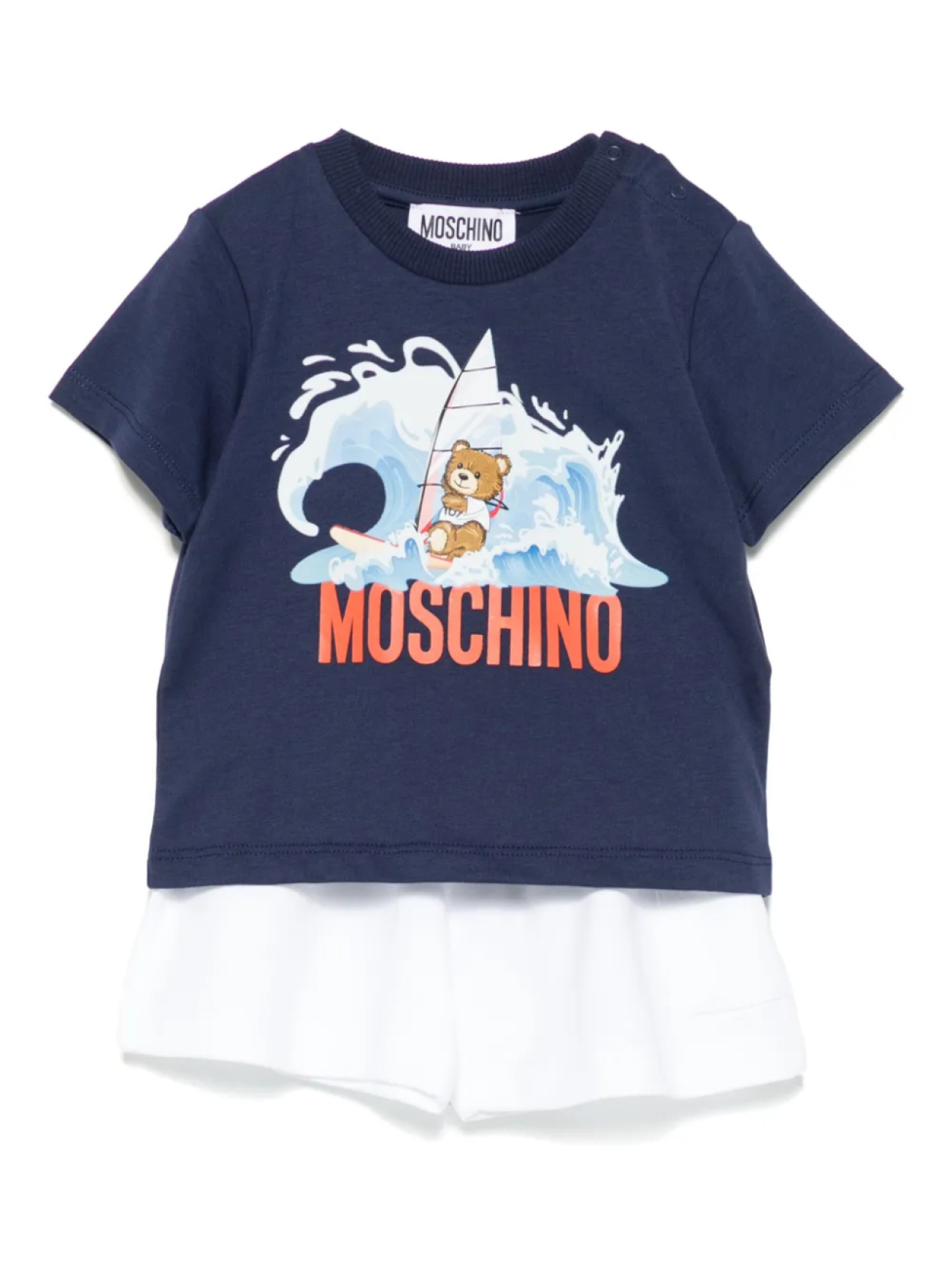 

Комплект шорт с логотипом Moschino Kids, синий