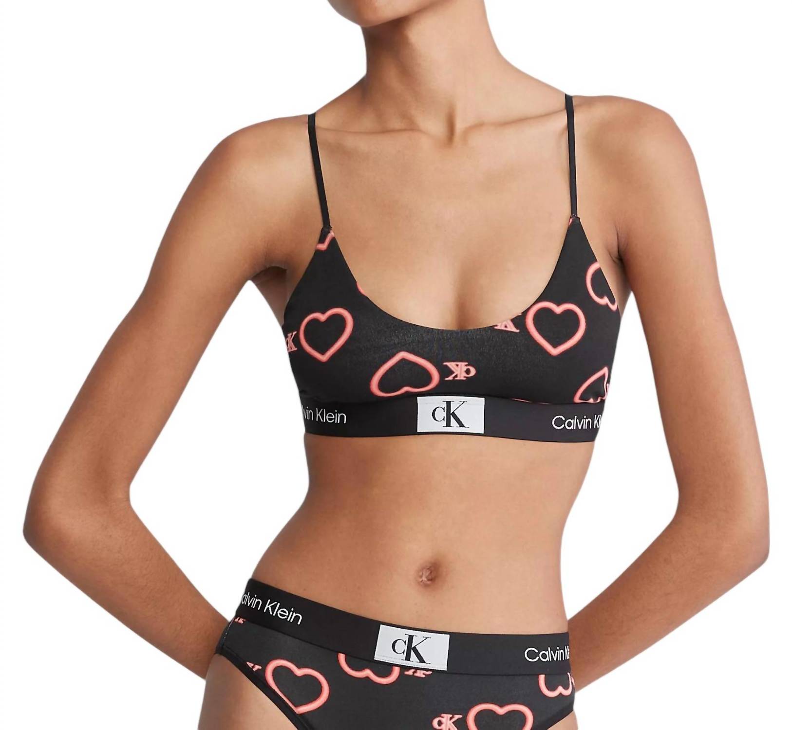 

Бюстгальтер без подкладки в цвете Neon Heart Black Calvin Klein