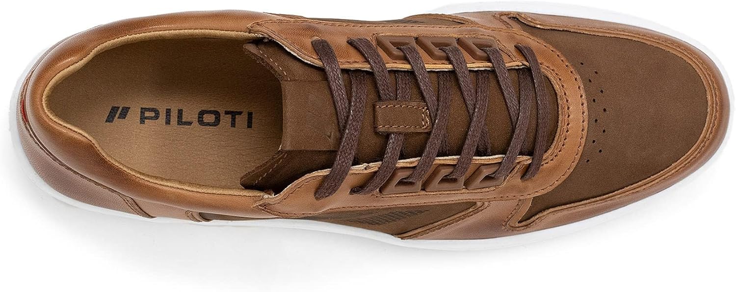 Мужские кроссовки Piloti Drift Performance из итальянской нубуковой кожи для повседневного вождения, Cognac — фото 3