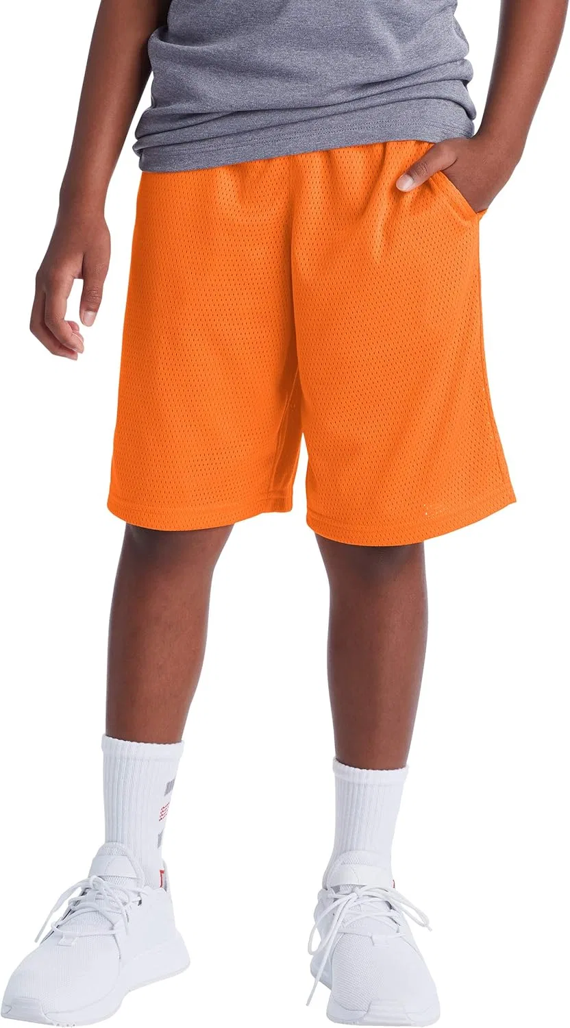 Детские шорты C9 Champion Boys C9 Core Mesh Shorts - длина внутреннего шва 9 дюймов, Koi Orange Heather