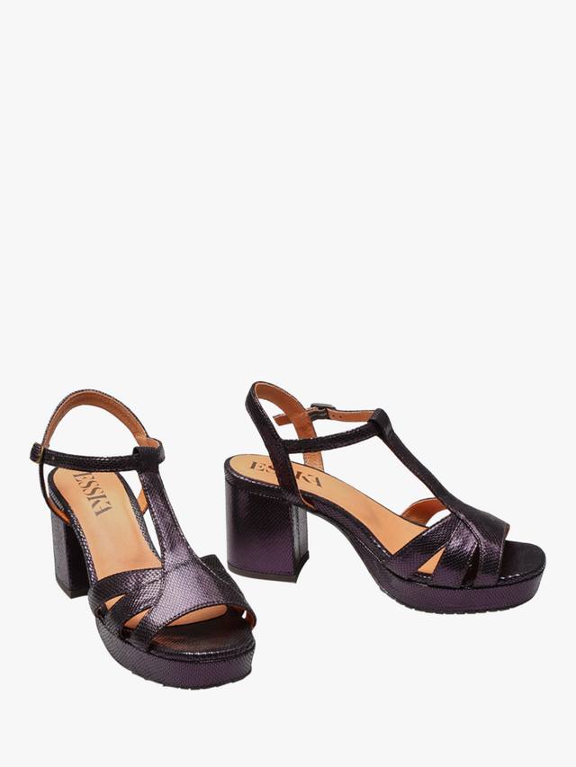 Босоножки T-Bar Charlie Metallic Leather Esska, Purple — фото 3