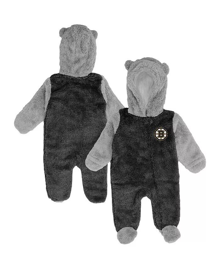 

Новорожденные и младенцы мальчики и девочки черный Boston Bruins Game Nap Teddy флисовый флисовый спальный комплект на молнии Outerstuff