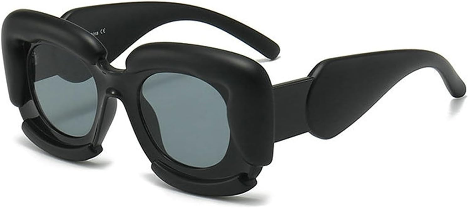 

Willochra, солнцезащитные очки квадратной формы конфетного цвета для женщин, модные многоугольные солнцезащитные очки в стиле ретро для мужчин, хип-хоп, панк, нерегулярные солнцезащитные очки в стиле Y2K, Black