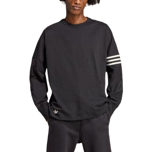 Футболка Adidas Adicolor Neuclassics Long Sleeve Tee 'Black', серый — фото 2