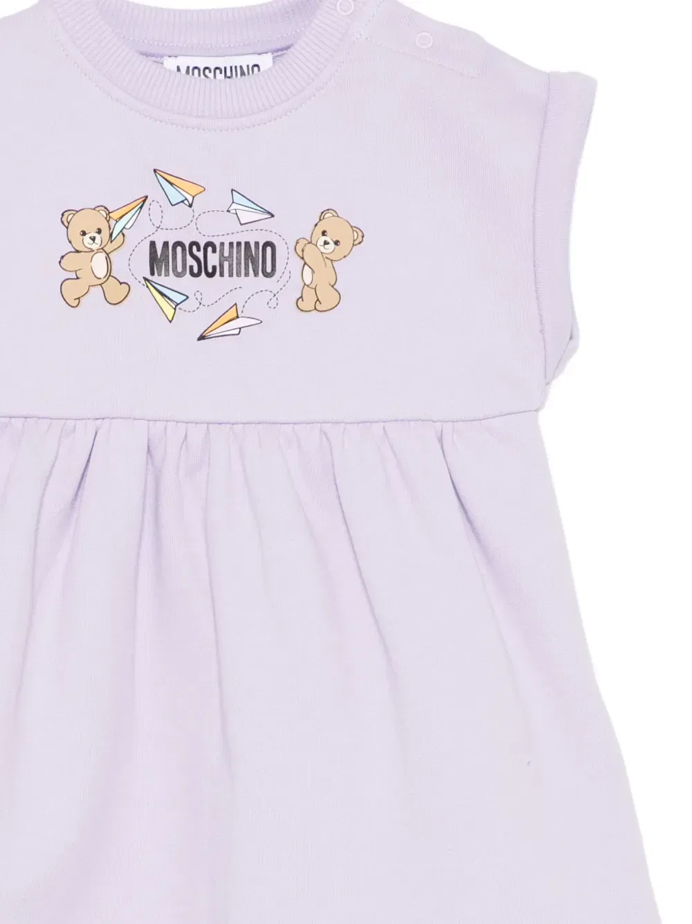 Платье с принтом Moschino Kids, фиолетовый — фото 3