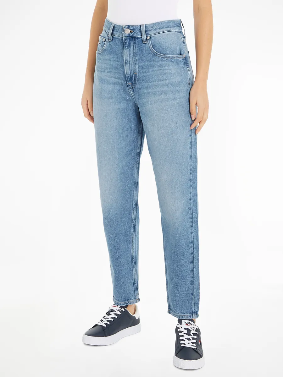 

Джинсы для мамы Tommy Jeans " Tommy Jeans - Высокая талия - Джинсы для мамы", с логотипом и вышивкой, джинсовый
