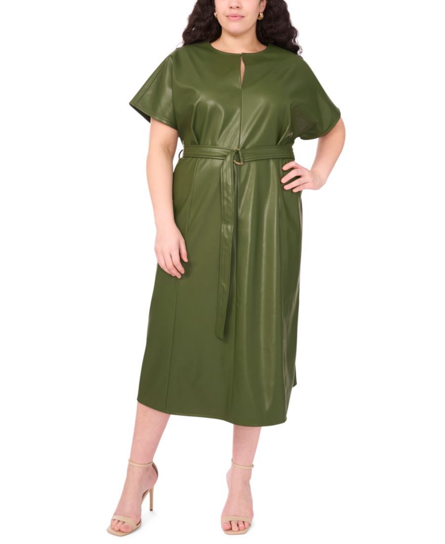 

Платье-миди с рукавами летучая мышь и поясом больших размеров MSK, Spruce