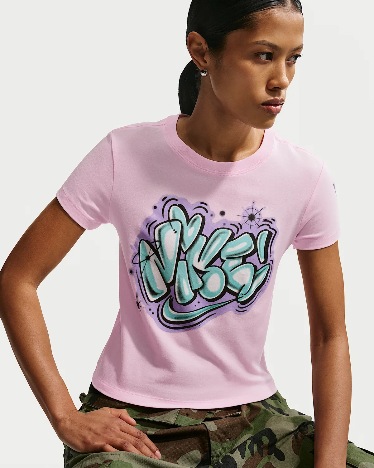 Женская укороченная футболка Nike Sportswear Chill Knit Slim, Pink Foam — фото 3