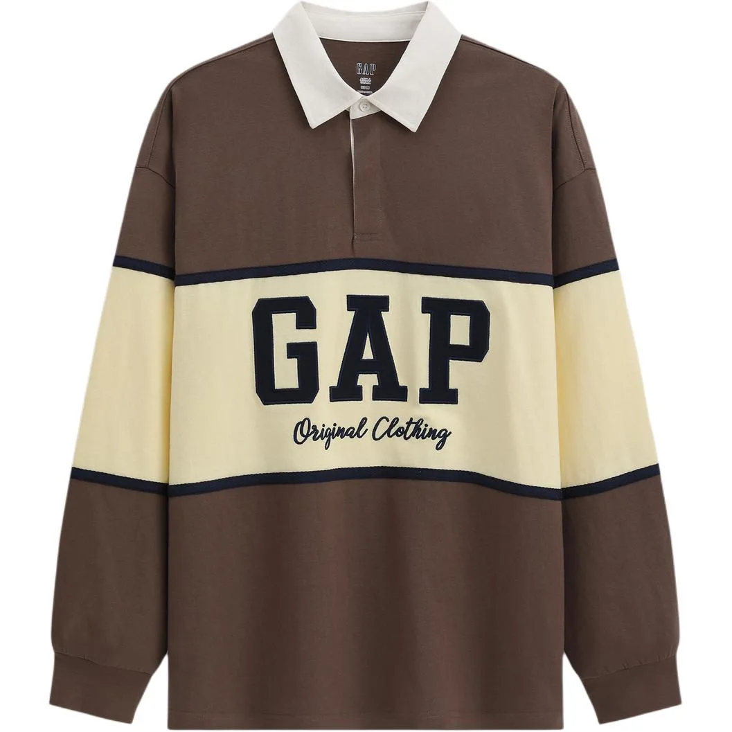 Футболка-поло унисекс Moderate GAP, Brown Yellow Stripes