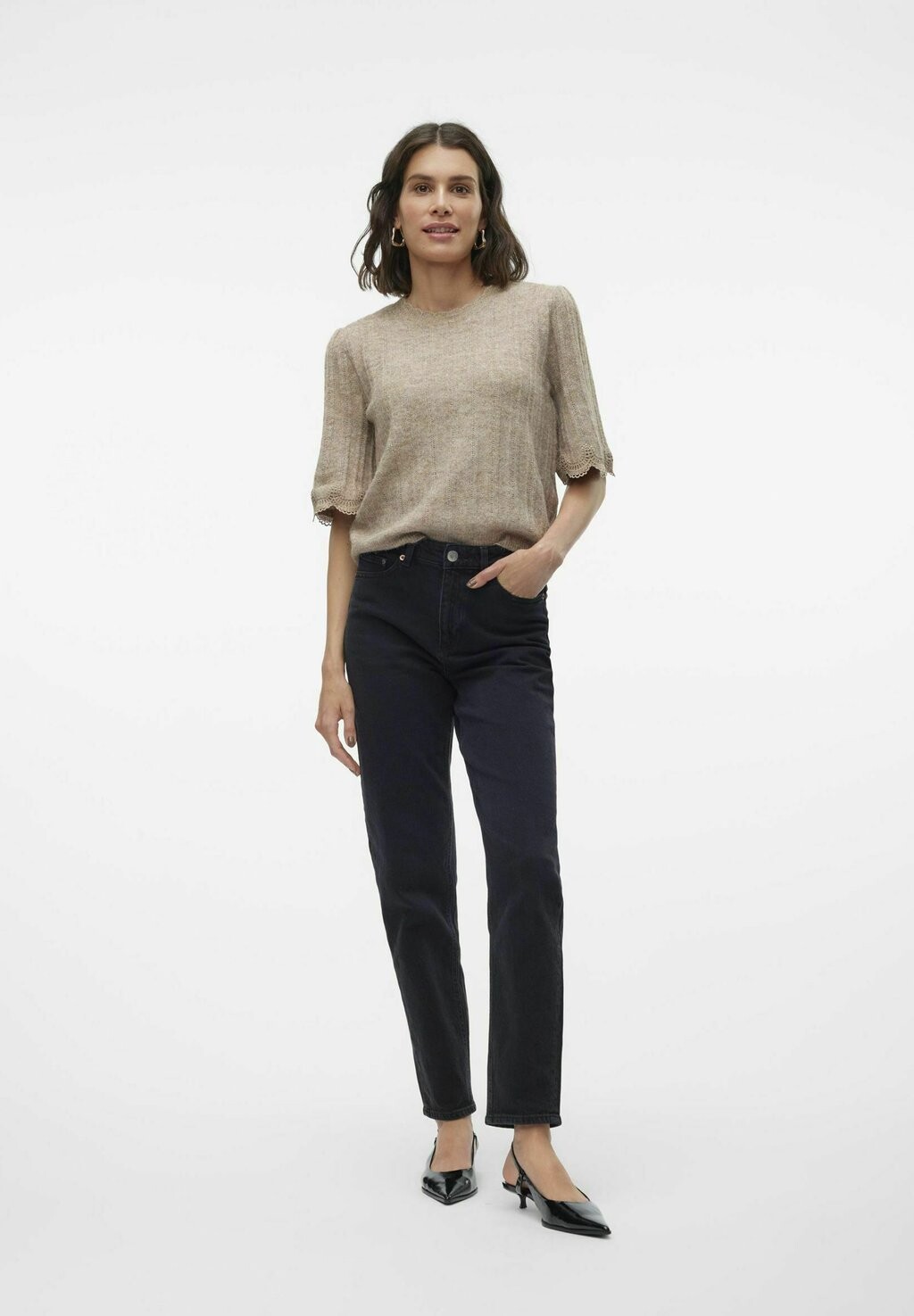 

Джинсы прямого кроя VMTESSA TAILLE Vero Moda, черный деним