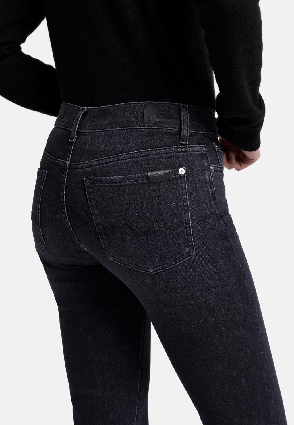 

Джинсы облегающего кроя CROP 7 for all mankind, черный