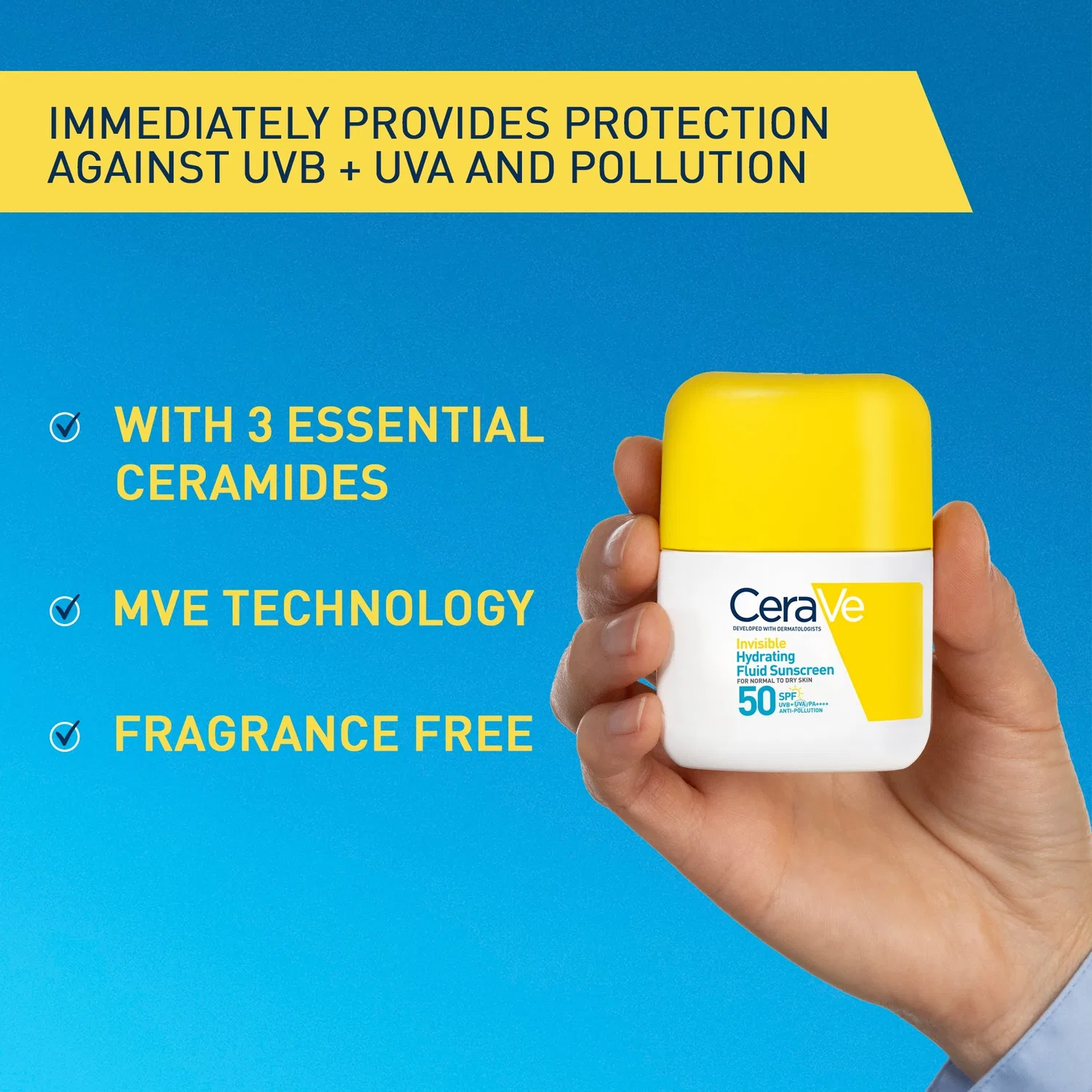 Невидимый увлажняющий солнцезащитный флюид SPF 50, 50 мл Cerave — фото 4