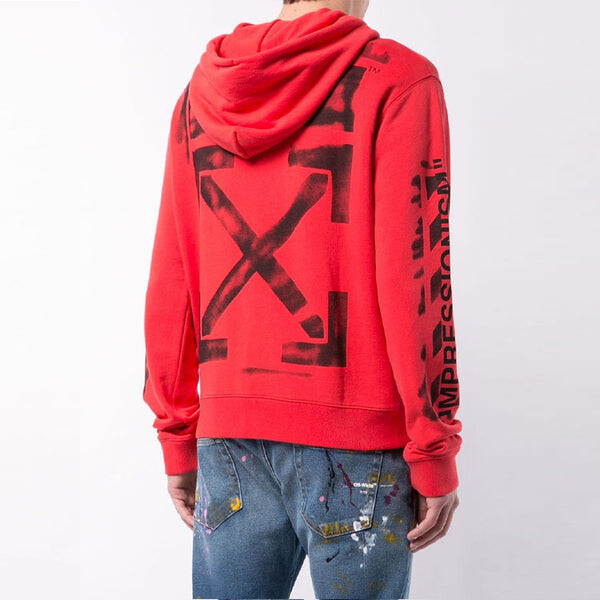 Толстовка mens ss19 virgil abloh diag stencil red Off-White, красный — фото 3