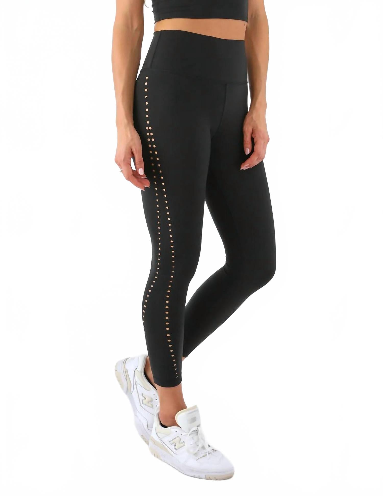 

Леггинсы 7/8 с лазерной резкой, черного цвета Glyder, черный