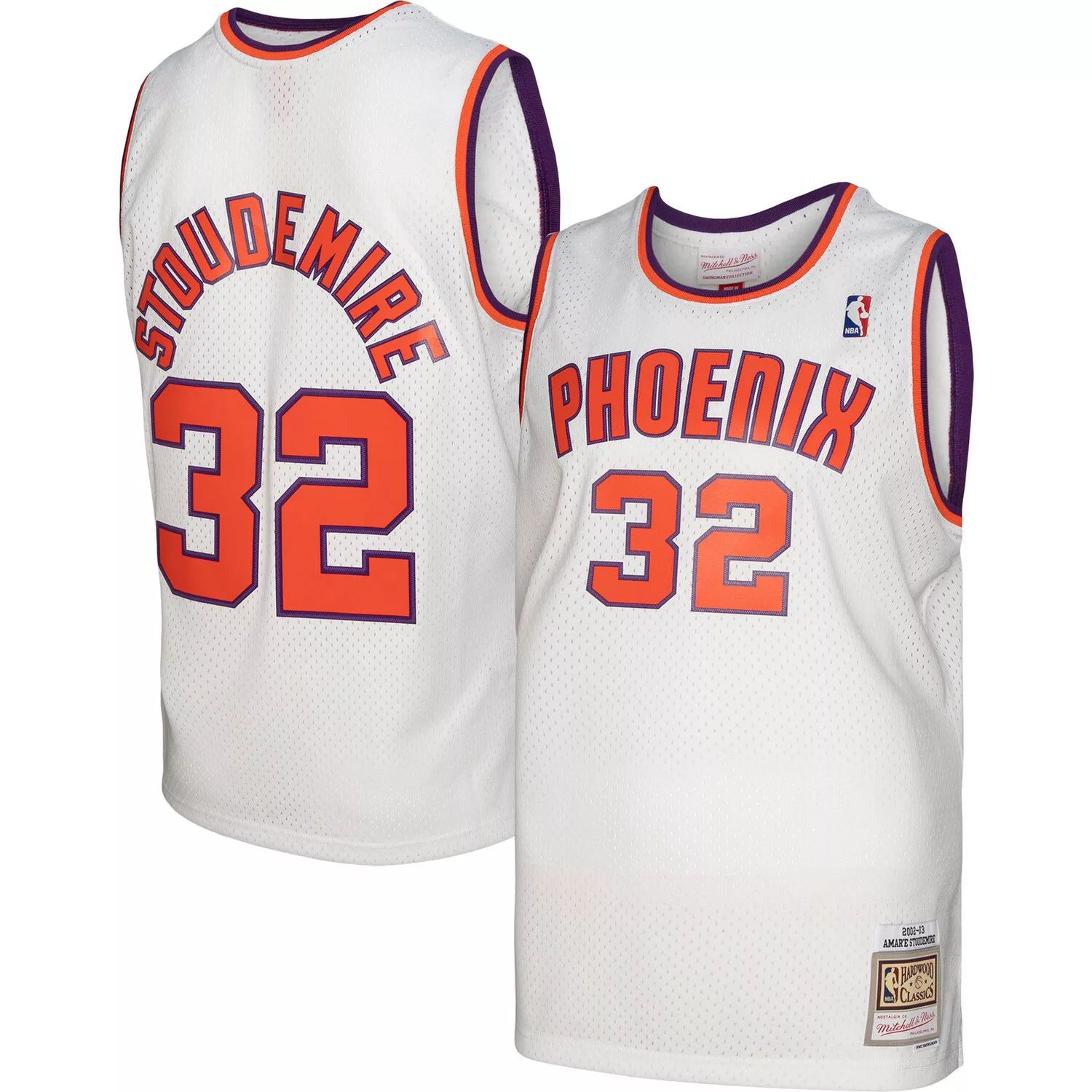 

Мужская майка Mitchell & Ness Amar'e Stoudemire White Phoenix Suns 2002-03 Hardwood Classics Swingman