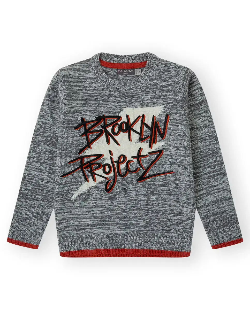 

Серый трикотажный свитер для мальчика Canada House