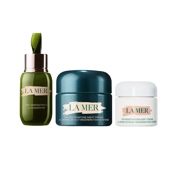 LA MER Набор для ухода за кожей с укрепляющим и восстанавливающим кремом-эссенцией, Three-Piece Set B: Miracle Night Cream 30ml+Miracle Cloud Cream 15ml+Concentrated Repairing Serums 15ml