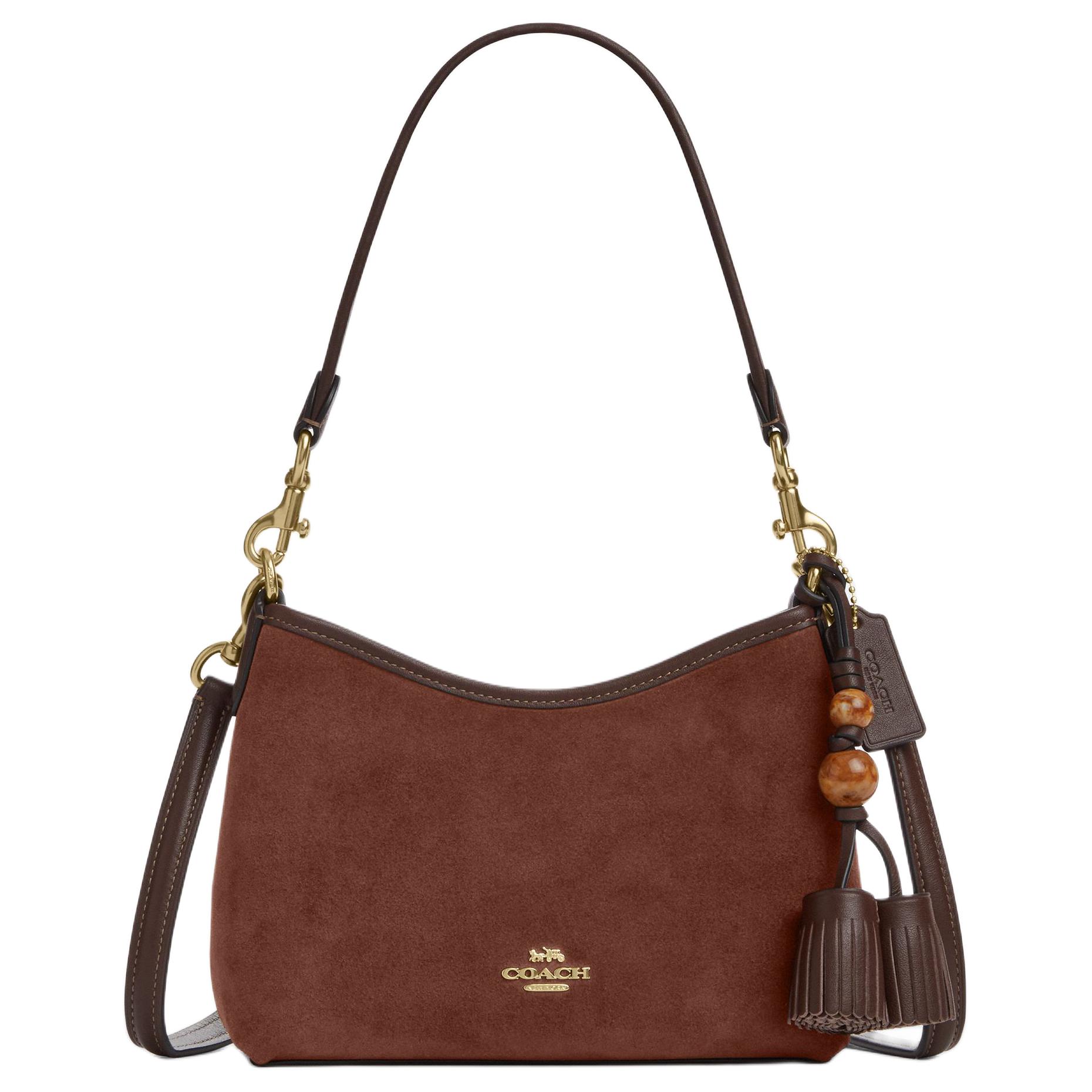 

COACH Коричневая кожаная сумочка Лорел Кроссбоди Хобо через плечо малая женская