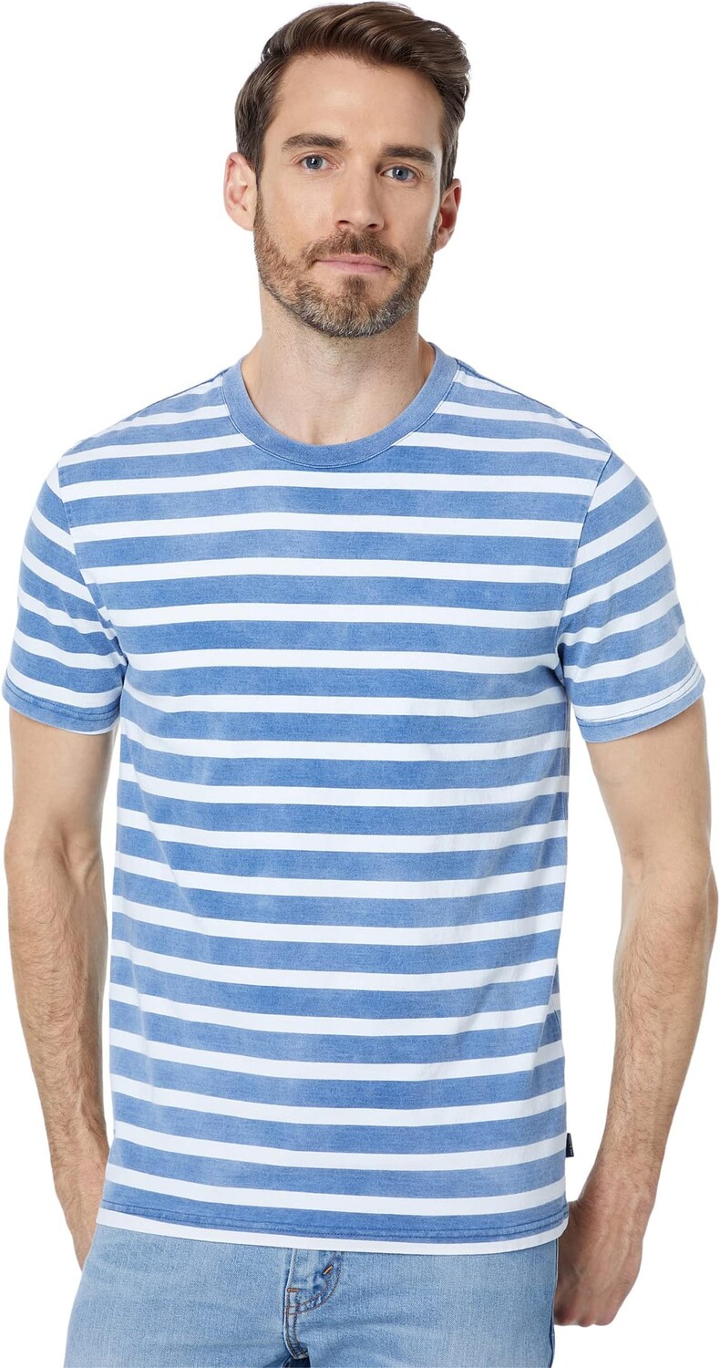 

Футболка Lucky Brand Indigo Stripe Crew, разноцветный