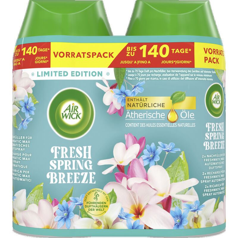 

Сменный блок Freshmatic Max Duopack Fresh Spring Breeze Air Wick, 500 ml