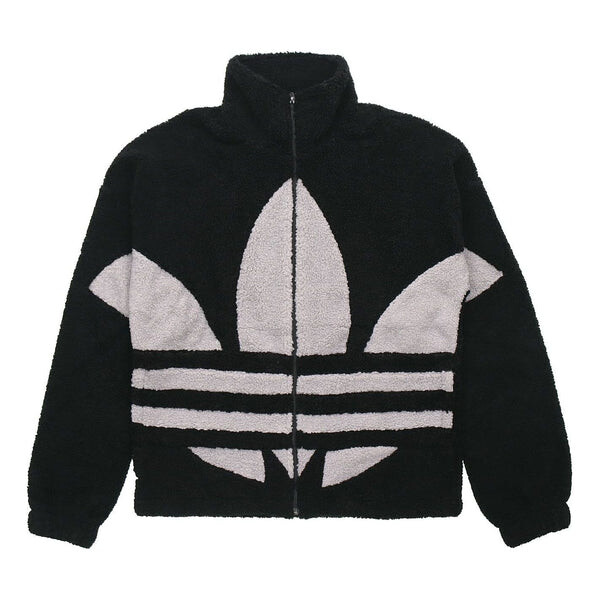 

Куртка adidas originals Contrasting Colors Large logo Pattern lamb's wool Jacket Black, черный