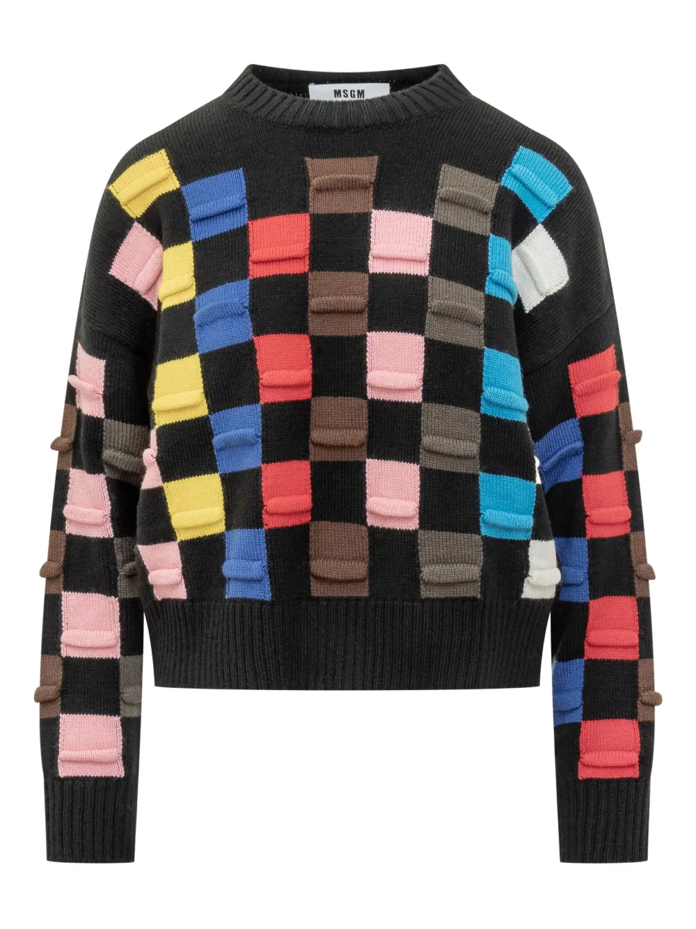 

Свитер в клетку MSGM, черный