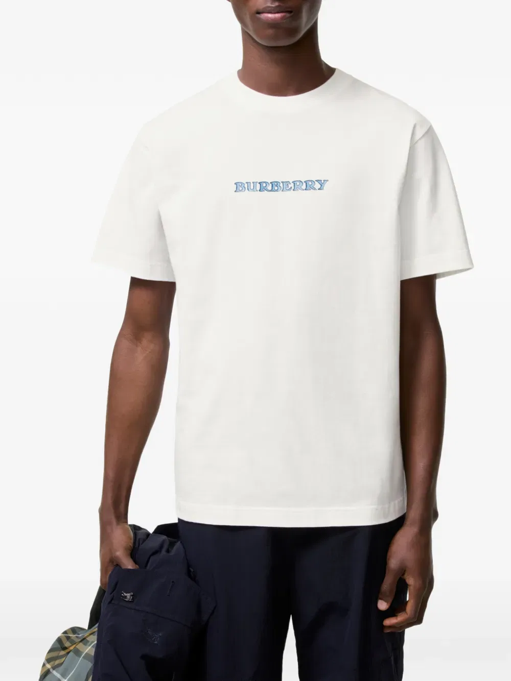 Футболка Burberry Heritage с логотипом, свободный крой, нейтральный — фото 2